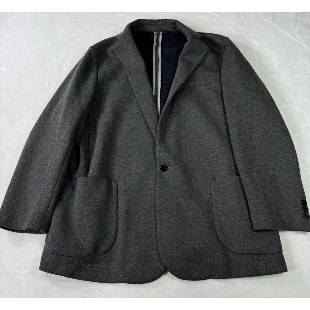 Dapper Boi Men's Casual Blazer Soft‎ Knit Size Large Solid Gray